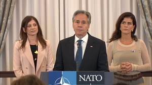 Secretary of State Antony J. Blinken delivers remarks at the NATO Women, Peace and Security Reception