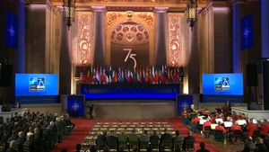 Secretary of State Antony J. Blinken participates in the NATO 75th Anniversary Celebratory Event in Washington, D.C.