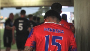 MRF-D 24.3 Marines play soccer against the Navy Football Federation Australia 