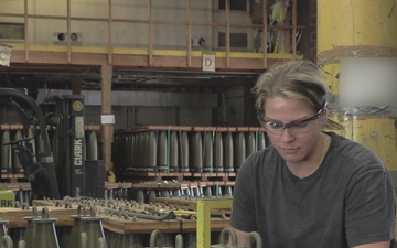 M795 Projectile Rounds Moving Down Production Line