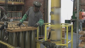 Un-banding M795 Projectile Cartridge Cases