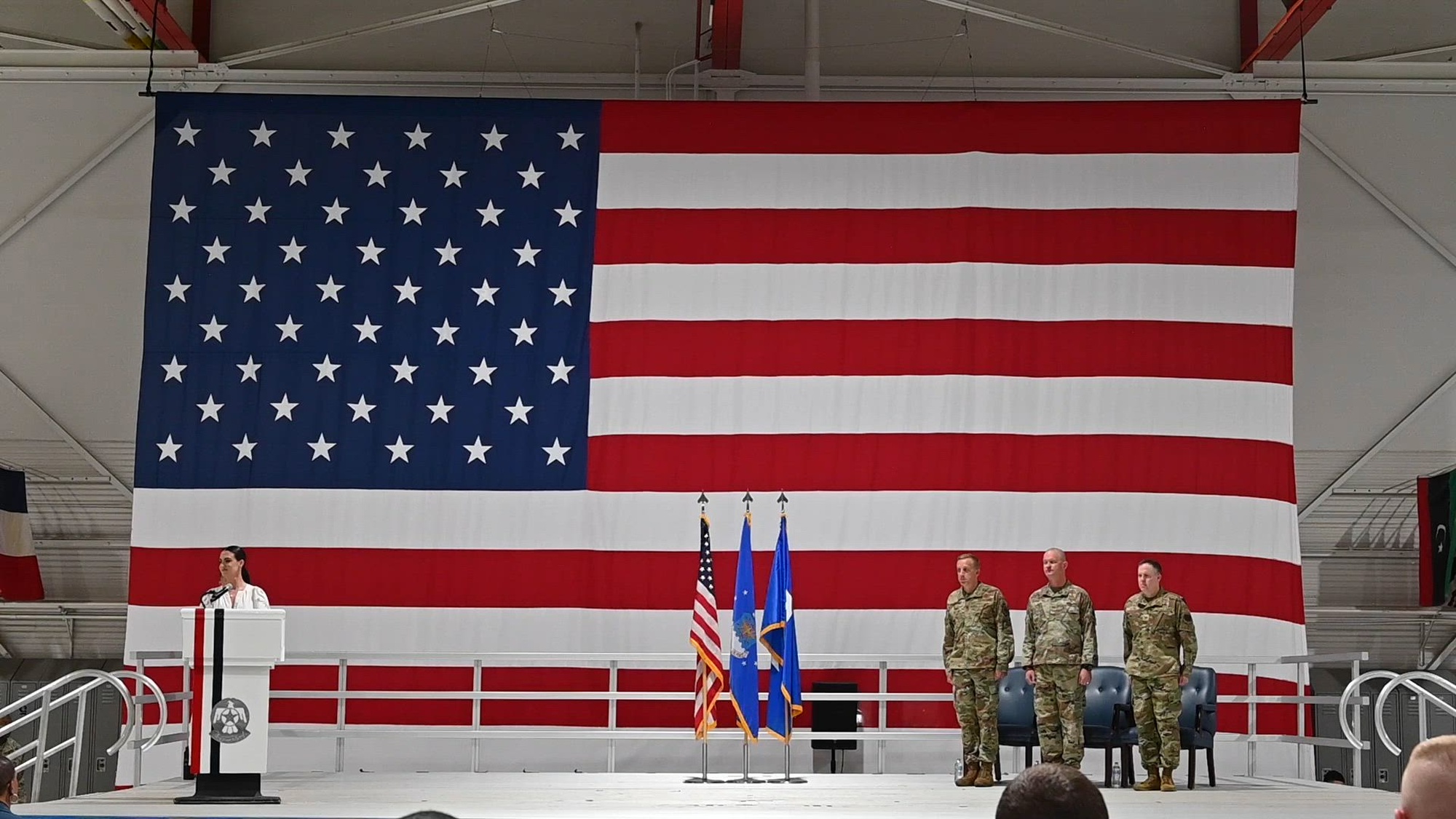 U.S. Air Force Col. Jason Glynn, the incoming 99th Air Base Wing (ABW) commander, assumed command from Col. Joshua DeMotts, the outgoing 99th ABW commander, at Nellis Air Force Base (AFB), Nevada, July 15, 2024. The 99th ABW supports Nellis AFB and the Nevada Test and Training Range. (U.S. Air Force video by Airman 1st Class Brianna Vetro)