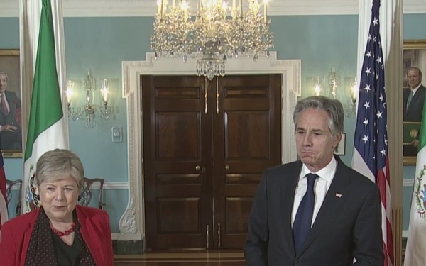Secretary of State Antony J. Blinken meets with Mexican Foreign Secretary Alicia Barcena