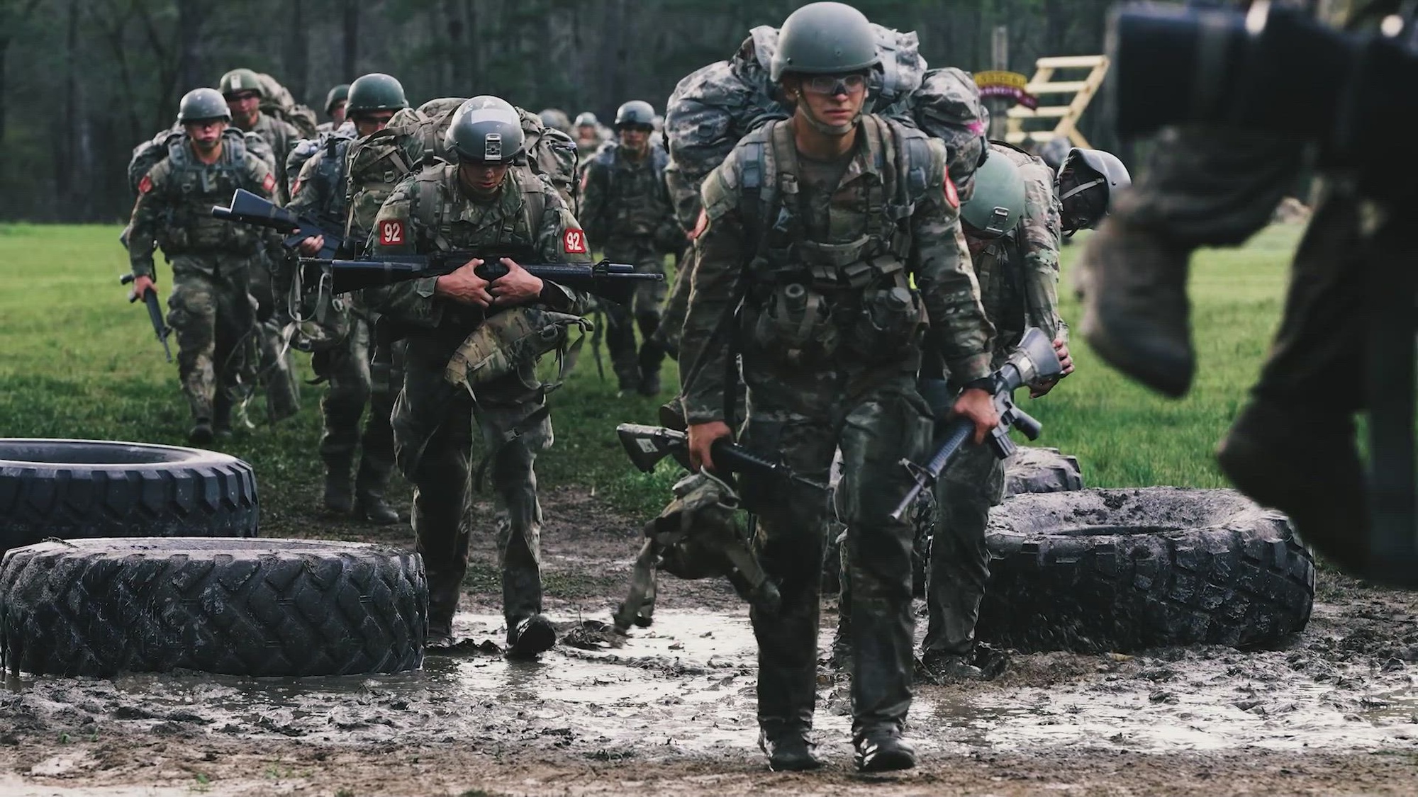 U.S. Army Soldiers assigned to the Regimental Selection and Training Company, Regimental Special Troops Battalion, 75th Ranger Regiment, chronicle the Ranger Assessment and Selection Program 1 (RASP 1) at Fort Moore, Georgia, June 16, 2024. RASP 1 is an eight-week course designed to assess and select U.S. Army soldiers for service within the 75th Ranger Regiment. (U.S. Army video by Sgt. Landon Carter, music attained through licensing agreement with DE WOLFE Music)