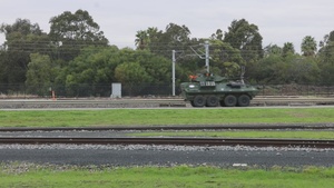 B-Roll: 1st LAR Bn. Marines, LAVs arrive to Darwin for Exercise Predator’s Run 24