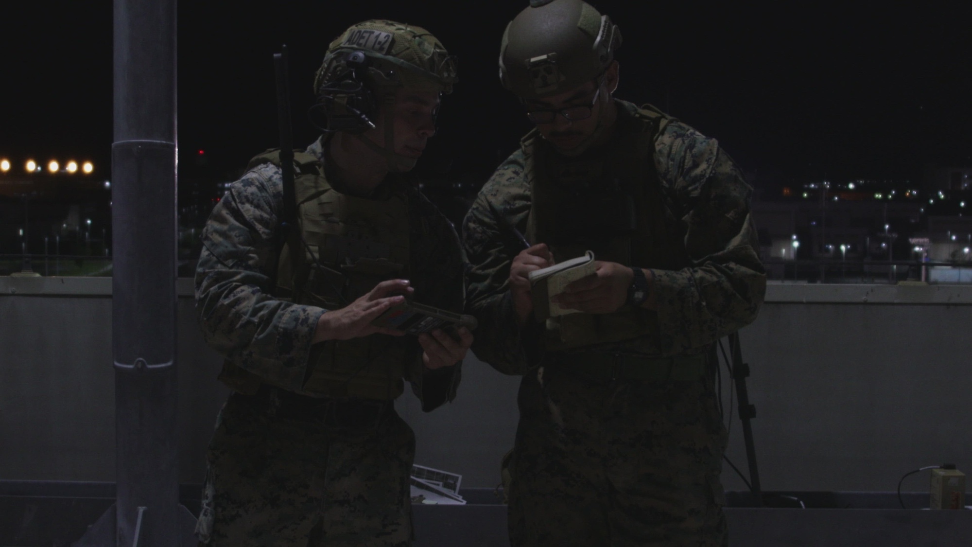 U.S. Marines with 5th Air Naval Gunfire Liaison Company, III Marine Expeditionary Force Information Group, conduct simulated urban close air support (CAS) on Marine Corps Air Station (MCAS) Iwakuni, Yamaguchi, Japan, July 8, 2024. The urban CAS training allowed 5th ANGLICO Marines to maintain their proficiency at coordinating fires and close-air support in an urban environment. (U.S. Marine Corps video by Cpl. Ramon Cardoza)