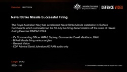 HMAS Sydney fires NSM - SINK EX