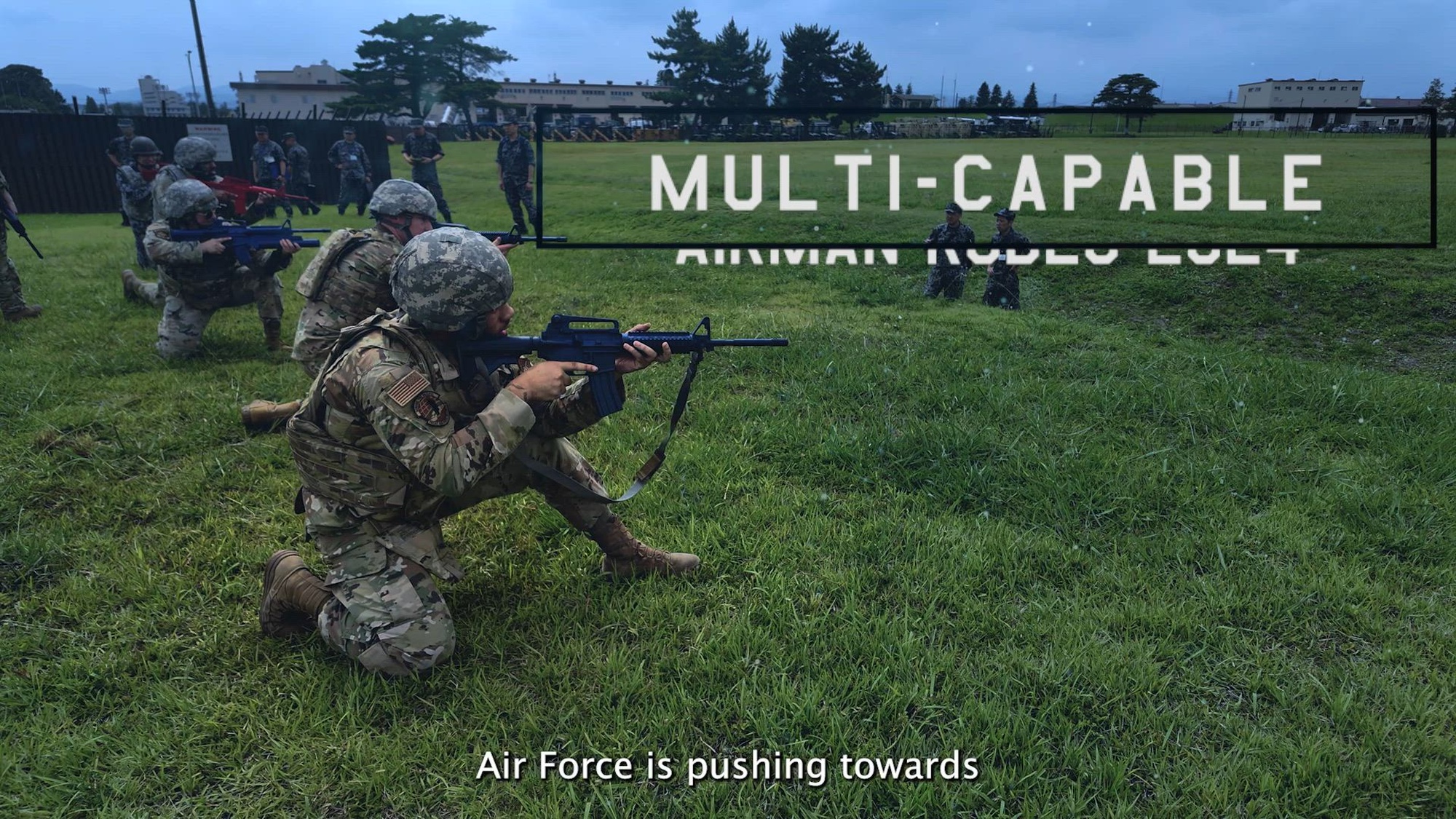 The 374th Airlift Wing brought together Airmen from various career fields for Yokota Air Base's first mission-ready Airmen rodeo training at Tama Hills, Japan, on June 28, 2024. This training is essential as the Air Force transitions to employing smaller teams capable of performing a broader range of duties with limited resources in contested locations globally. (U.S. Air Force video by Senior Airman Manuel G. Zamora)