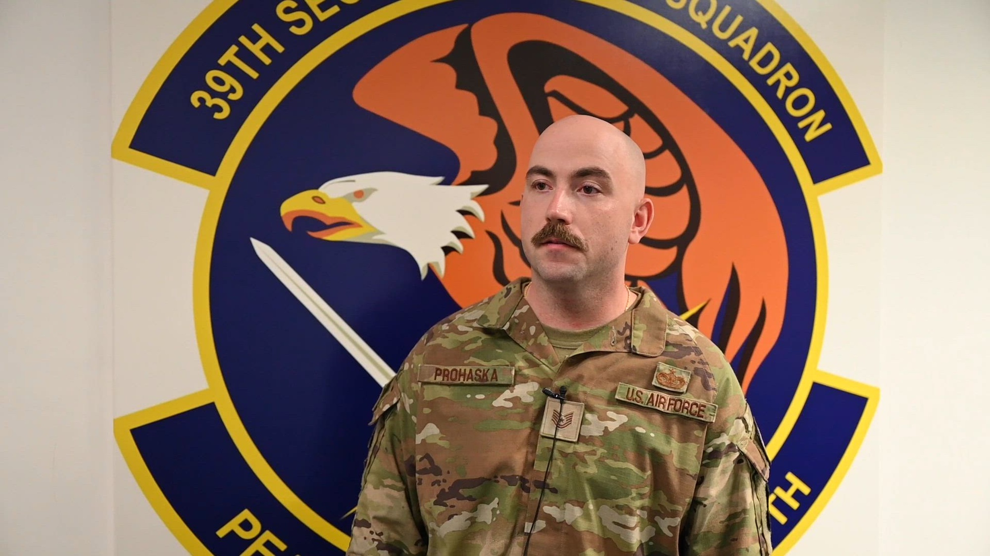 U.S. Air Force Tech. Sgt. Michael Prohaska, 39th Security Forces Squadron section chief of antiterrorism and investigations, talks about what he enjoys most about being stationed at Incirlik Air Base, July 19, 2024. The 39th SFS provides cutting edge force protection for Incirlik and its geographically separated units in Turkey, security for tanker and airlift operations supporting Operation Enduring Freedom, law enforcement services for Incirlik and support for numerous contingency operations in Europe and Asia. (U.S. Air Force video by Senior Airman Vaughn Weber)