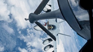 KC-135 refuels F-18s at RIMPAC 2024
