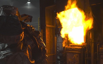 Cut Billets Going into Furnace  at  Scranton Army Ammunition Plant