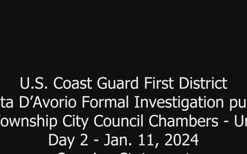 U.S. Coast Guard First District, Grande Costa D’Avorio Formal Investigation public hearing - Day 2