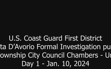 U.S. Coast Guard First District, Grande Costa D’Avorio Formal Investigation public hearing - Day 1