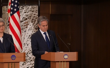 Secretary Blinken delivers remarks to the press with Australian Foreign Minister Penny Wong, Indian External Affairs Minister Subrahmanyam Jaishankar, and Japanese Foreign Minister Kamikawa Yoko