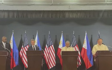 Secretary Blinken holds a joint press availability with Secretary of Defense Lloyd J. Austin III, Philippine Foreign Secretary Enrique Manalo, and Philippine Defense Secretary Gilbert Teodoro