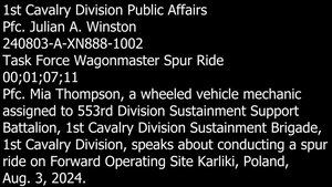 Pfc. Thompson speaks on Task Force Wagonmaster Spur Ride