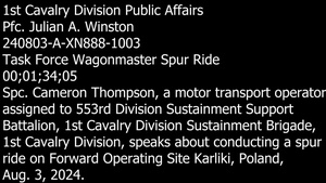 Spc. Thompson speaks on Task Force Wagonmaster Spur Ride