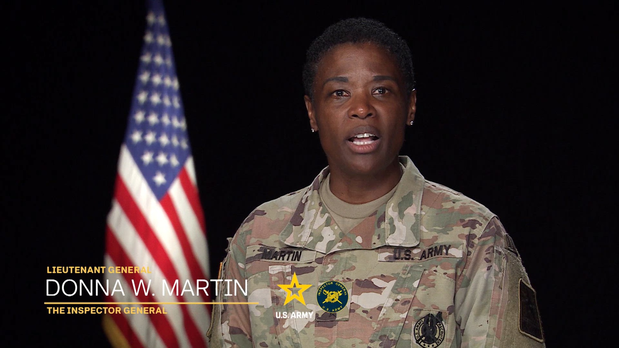 U.S. Army Lt. Gen. Donna W. Martin, the 67th Inspector General of the Army, discusses the crucial importance of conducting regular inspections and establishing an effective Organizational Inspection Program, July 26, 2024. (U.S. Army video)