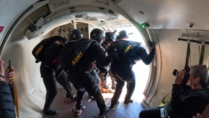 Army Golden Knights fly over Seattle at Boeing SeaFair Airshow