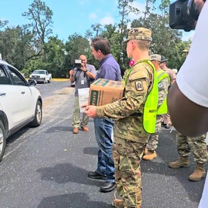 FLNG and State Guard Assist at Perry POD with Governor DeSantis