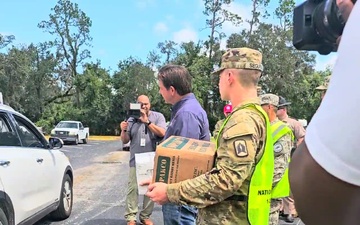 FLNG and State Guard Assist at Perry POD with Governor DeSantis