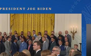 President Biden Welcomes Texas Rangers to Celebrate their 2023 World Series Championship.