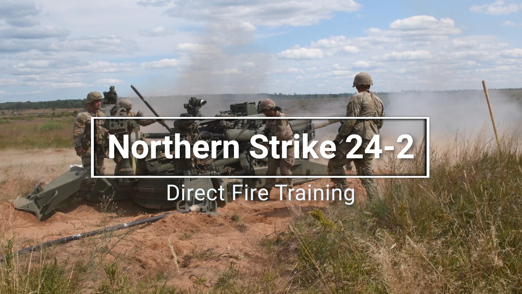 U.S. Army cannon crew from the 160th Field Artillery Regiment, Oklahoma Army National Guard, perform direct fire with a M777A2 howitzer using 155mm rounds in conjunction with foreign national allies during Exercise Northern Strike 24-2 at Camp Grayling, Michigan, Aug. 7, 2024. Northern Strike 24-2, one of the Department of Defense&#39;s largest reserve component readiness exercises, is scheduled to take place at Michigan&#39;s National All Domain Warfighting Center (NADWC) from August 3-17, 2024. Over 6,300 participants from 32 states and territories and several international participants will converge at the NADWC.