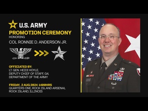 Promotion Ceremony for Joint Munitions Command's Commander, Brigadier General Ronnie D. Anderson Jr. 2 Aug, 2024