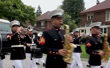 The 2nd Marine Aircraft Wing (MAW) Band performs at the Fergus Scottish Festival &amp; Highland Games (B-Roll)