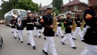 The 2nd Marine Aircraft Wing (MAW) Band performs at the Fergus Scottish Festival & Highland Games (B-Roll)