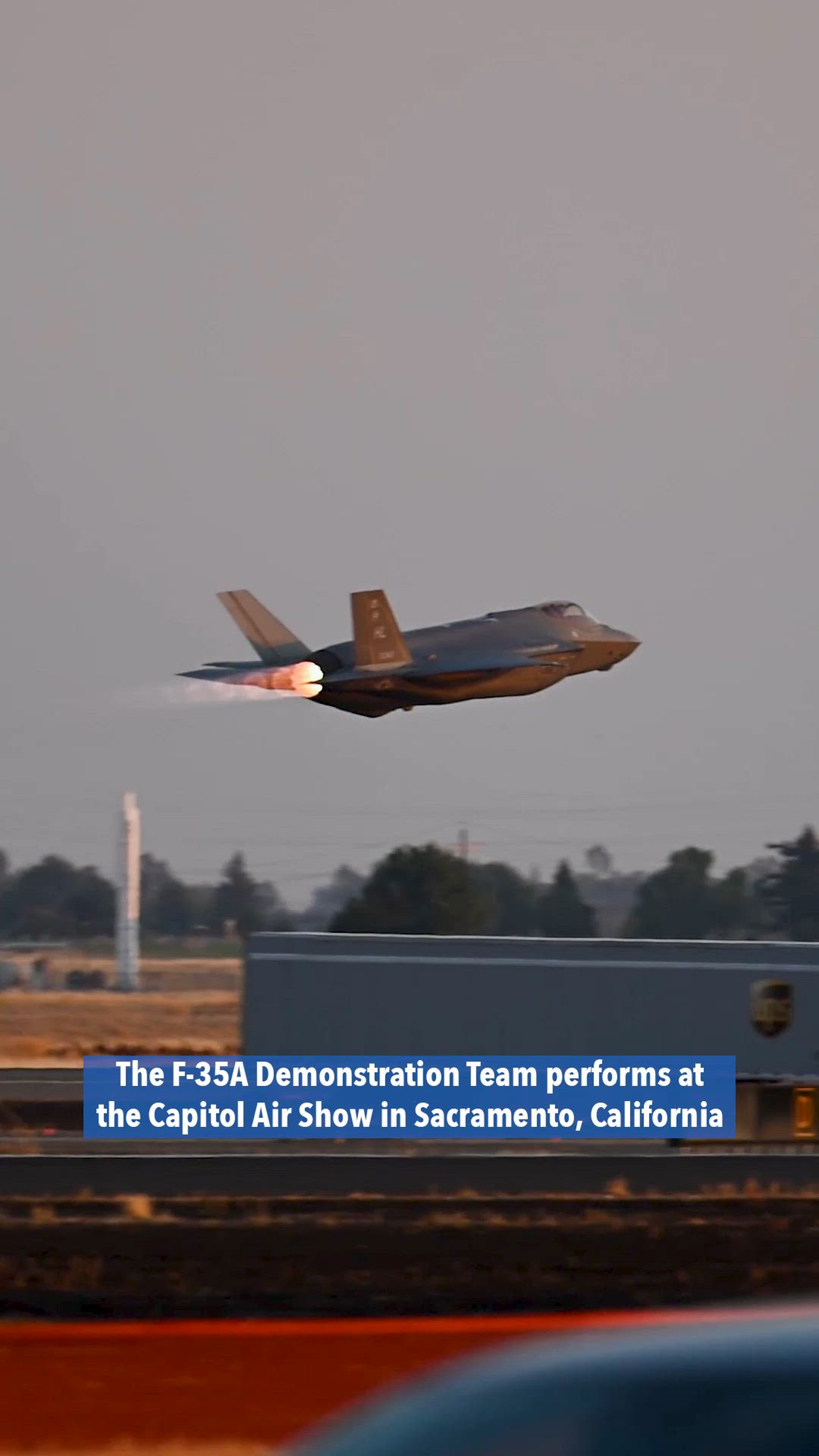 The U.S. Air Force F-35A Lightning II Demonstration Team performs at the Capitol Air Show in Sacramento, California.

The F-35 Joint Program Office is the Department of Defense's focal point for the 5th generation strike aircraft for the Navy, Air Force, Marines, and our allies. The F-35 is the premier multi-mission, 5th generation weapon system. Its ability to collect, analyze and share data is a force multiplier that enhances all assets in the battle-space: with stealth technology, advanced sensors, weapons capacity, and range. The F-35, which has been operational since July of 2015, is the most lethal, survivable, and interoperable fighter aircraft ever built.