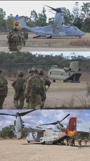 Reel: MRF-D 24.3: VMM-268 (Rein.) Marines embark, operate from HMAS Canberra landing helicopter dock