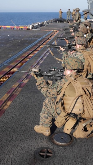 24th MEU conducts live fire exercise on Wasp flight deck