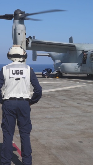 USS Wasp Conducts MV-22B Osprey Flight Operations with Turkish Navy