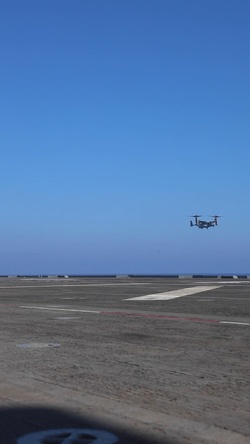 Wasp conducts MV-22 Osprey Crossdeck Familiarization with Turkish Navy