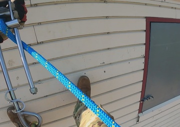 POV B-Roll: 178th Firefighters Train Confined Spaces and Rappelling