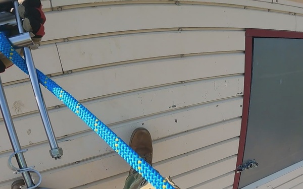 POV B-Roll: 178th Firefighters Train Confined Spaces and Rappelling