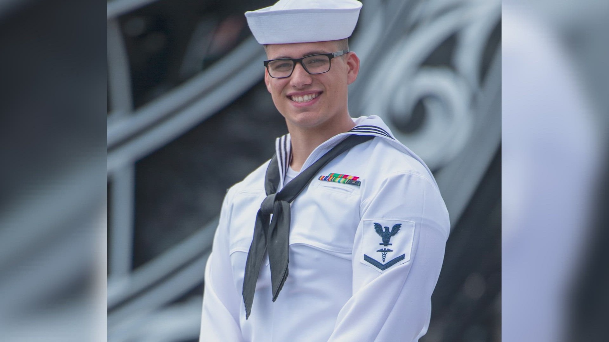Navy Petty Officer 2nd Class Andre Flamini, a hospital corpsman, discusses his time in the Navy and his time serving aboard the USS Constitution in Boston, May 16, 2024. (DOD video by Navy Petty Officer 2nd Class Zachary Wheeler)