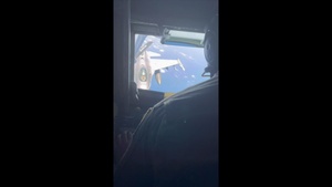 KC-135 Stratotanker refuels F-16 Fighting Falcons