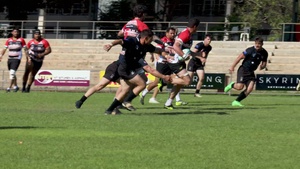 B-Roll: MRF-D 24.3 Marines, Sailors play rugby against All Nations Rugby Team
