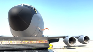 KC-135 towed in preparation for Frontiers in Flight Air Show 2024