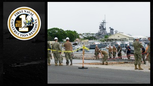 First Naval Construction Regiment: Partnership in Action (emblem, captions)