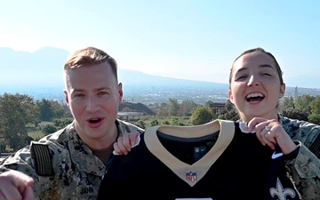 Lt. Austin Jahn and Lt. Erin Chandler New Orleans Saints Shout-out