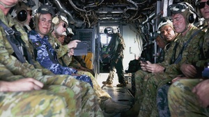 B-Roll: MRF-D 24.3: VMM-268 (Rein.) Marines, ADF, Indonesian service members fly in MV-22B Ospreys during Exercise Bhakti Kanyini AUSINDO 24