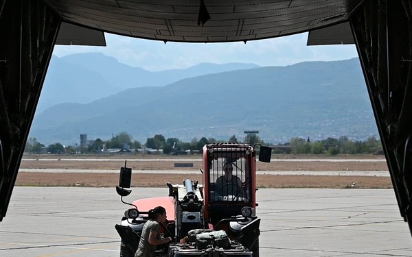 Ramstein C-130J Super Hercules aircraft drop cargo for Thracian Summer 24