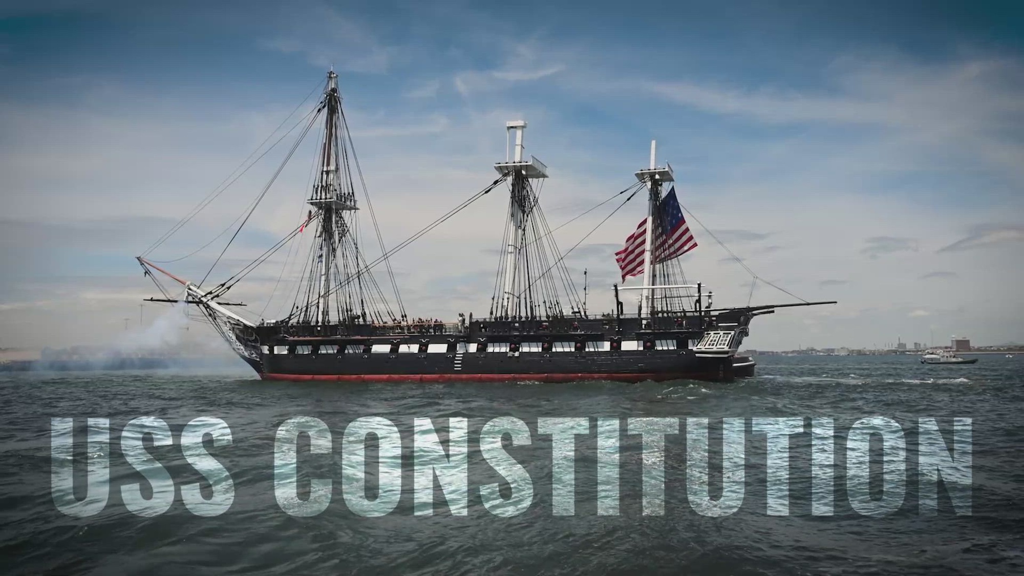 Navy Petty Officer 1st Class Munerah Alshehry, an electrician’s mate, and Petty Officer 3rd Class Vincent Bond, a damage controlman, discuss the mission of the USS Constitution in Boston, May 16, 2024. (DoD video by Petty Officer 1st Class Reina J. Delgado)