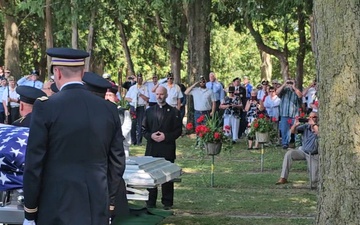 Coverage of Mass of Christian Burial Graveside Service for Sgt. Jack Hohlfeld in La Crosse, Wis. — home after 82 years