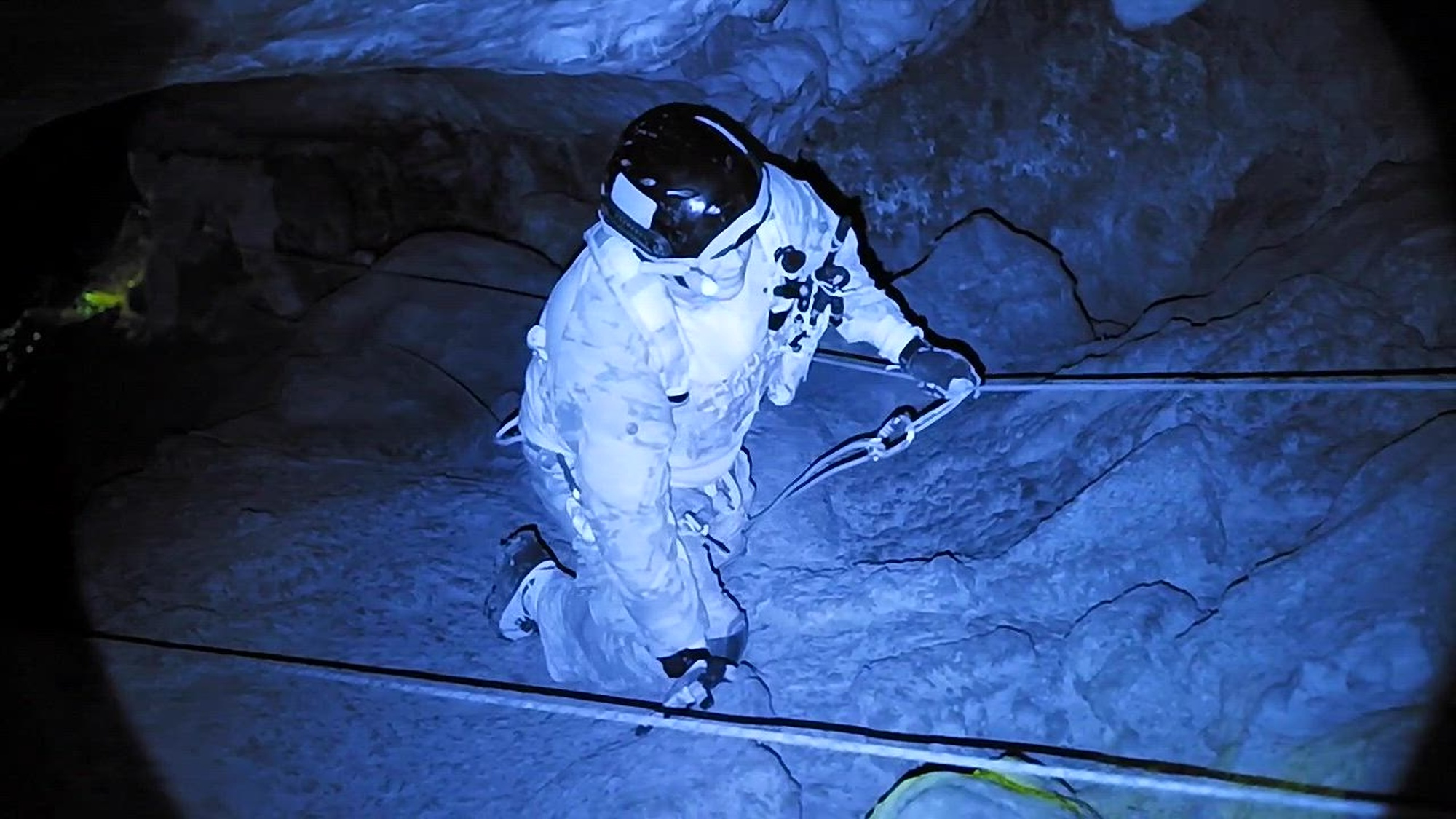 U.S. Air Force combat rescue officers and pararescuemen assigned to the 68th Rescue Squadron took part in an exercise on Mt. Lemmon in Oracle, Arizona, Aug. 23, 2024. The cave rescue exercise was part of the Combat Leader Course which trains the next generation of rescue Airmen. (U.S. Air Force video by Senior Airman Devlin Bishop)
