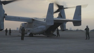 B-Roll: MRF-D 24.3 U.S. Marines perform maintenance, refueling on MV-22B Ospreys in preparation for Super Garuda Shield 24