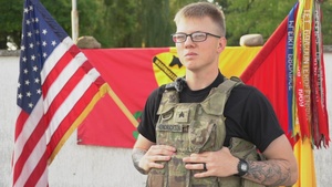 Sgt. Henrickson speaks on 9/11 memorial event held alongside Polish allies